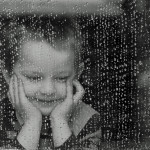 child and rain